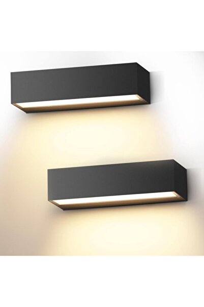 Morvena Picks 2 bucăți 18W Lampă de perete de interior 30cm LED negru Lampă d...