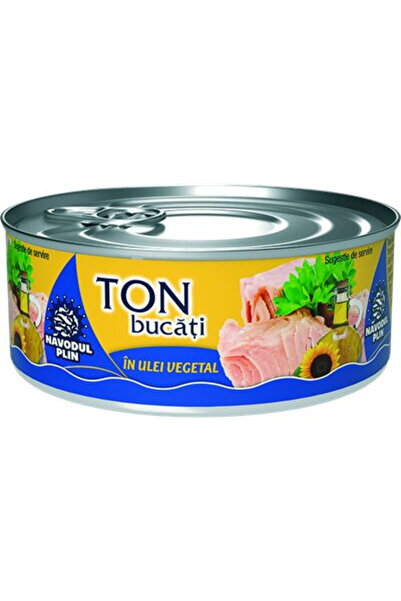 NAVODUL PLIN Bucăți de ton în ulei vegetal, în sos, 160 g
