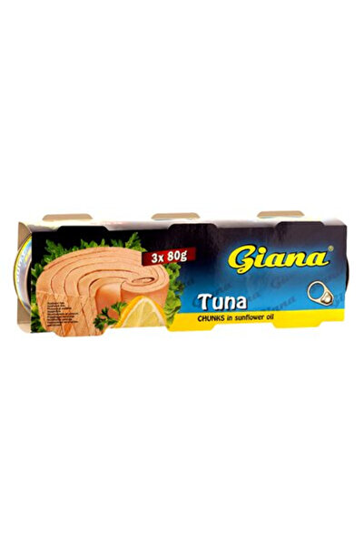 Giana Bucăți de ton în ulei, Giana, 3 x 80 g