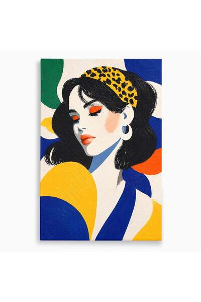 Luxcanva Tablou Canvas Portret Femeie Cu Esarfa 50x70 cm pe Sasiu Lemn Portre...