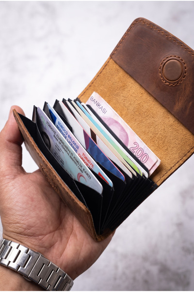 BeeBlack 100% Genuine Leather -Nox- Model Multi-Compartment Magnetic Unisex W...