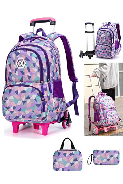 GGEROU Girls School Bag Girl Geometric Printed Primary Junior High University...