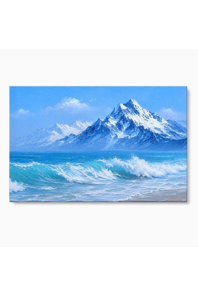 Luxcanva Tablou Canvas Munti Si Valuri 120x80 cm pe Sasiu Lemn Peisaj Munti Mare