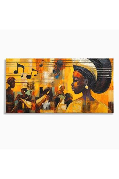 Luxcanva Tablou Canvas Armonie Africana 120x60 cm pe Sasiu Lemn Muzica Portre...