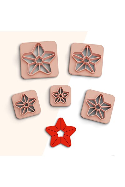 flament aşk Star Polymer Clay Cutting Mold,Jewelry Molds,Cookie Mold,5 Sizes,...