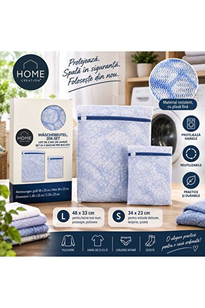 HOME CREATION Set 2 saci de protecție pentru spălarea hainelor
