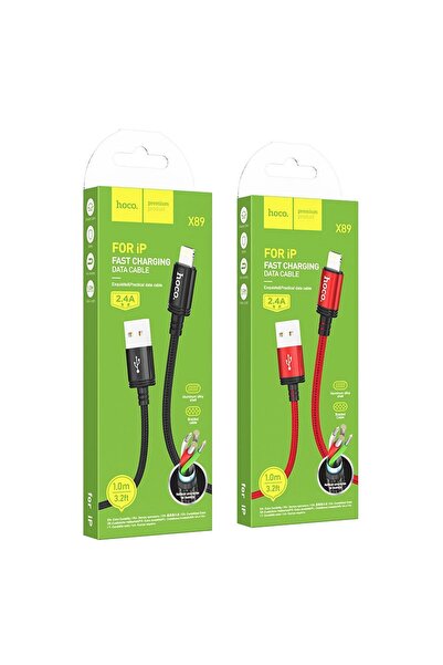 hoco. Cablu date și încărcare USB-A la Lightning, 2,4A, Hoco X89, 1m, negru