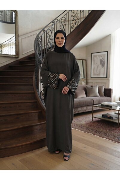 Fzd filizzade Oversized Robe Dress with Detailed Sleeves, Made from Melange F...