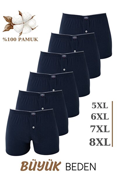 Arma Yıldız 6 Pack Men's Wide Fit Large Size Boxer Oversized Underwear 100% C...
