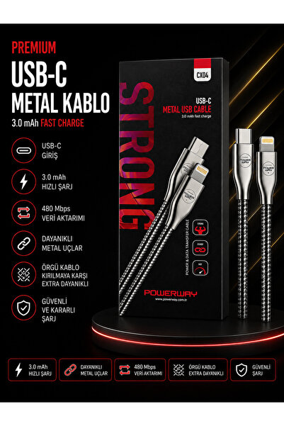 METAL TYPCE TO İPHONE KABLO