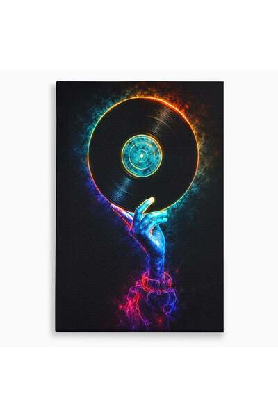 Luxcanva Tablou Canvas Vinil Cosmic 70x100 cm pe Sasiu Lemn Vinil Muzica Arta...