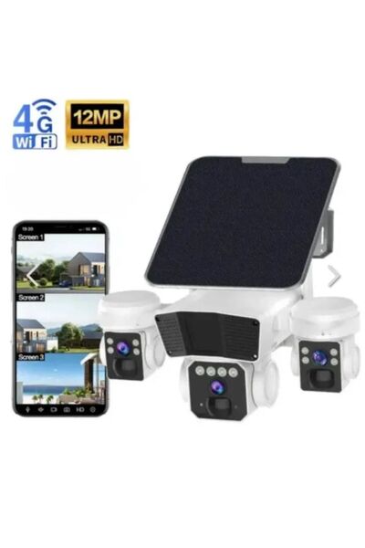 ip 12MP Multi-Lens 4G Solar Surveillance Camera
