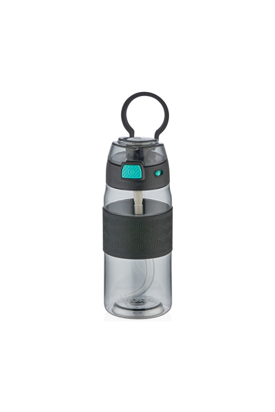 Shotay ŞEFFAF KAPAKLI ŞERİTLİ TRITAN MATARA 600 ML. SİYAH