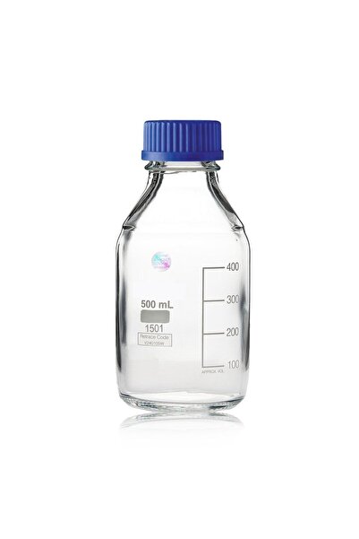 Dermomer Cam Otoklav Şişe 500 ml - Vida Kapaklı Boş Şişe - 100% Borosilikat - Contalı - Otoklavlanabilir
