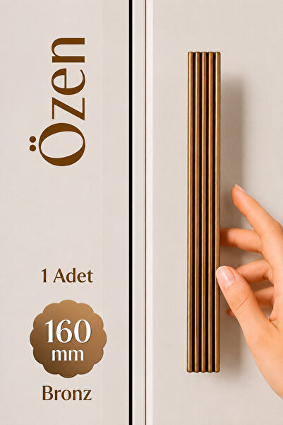 Badem10 Özen Bronz Çizgili Metal Mobilya Dolap Çekmece Kulpu 160 mm 16 cm Mod...