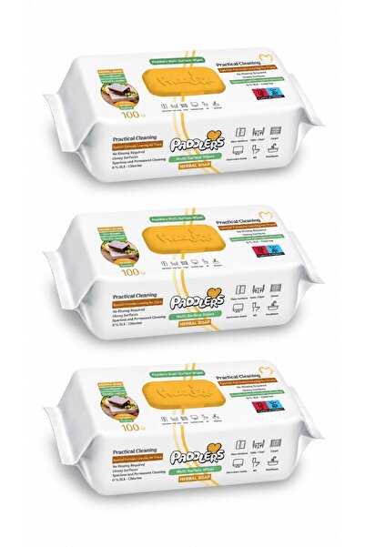 Paddlers Set 3x 100 Servetele umede multisuprafete EasyClean Herbal Soap