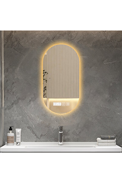 GENERAL 80x50cm Ovală Oglindă Inteligentă de Baie cu Iluminare LED,Funcție An...