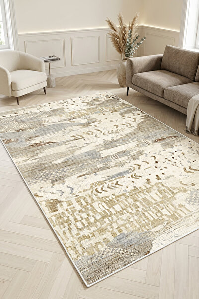 Decomia Home Etnik Vintage Kaymaz Dokuma Tabanlı Yıkanabilir Şönil Kilim Salo...
