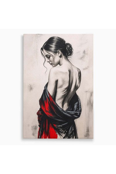 Luxcanva Tablou Canvas Femeie In Sfumato 80x120 cm pe Sasiu Lemn Femeie Portr...
