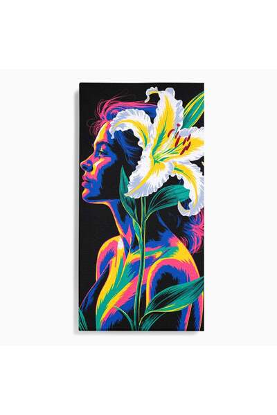Luxcanva Tablou Canvas Femeie Cu Crin 50x100 cm pe Sasiu Lemn Femeie Crin Por...