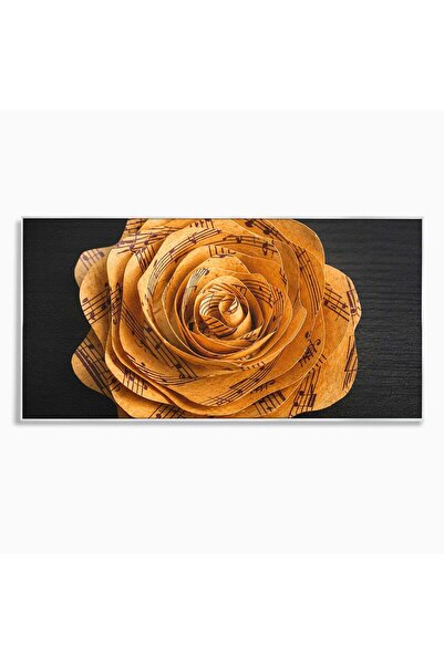 Luxcanva Tablou Canvas Trandafir Muzical 120x60 cm cu Rama Argintiu Trandafir...