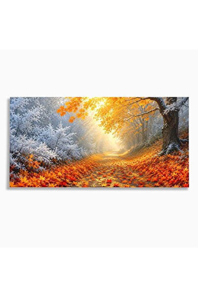 Luxcanva Tablou Canvas Aleea De Toamna 100x50 cm pe Sasiu Lemn Toamna Padure ...