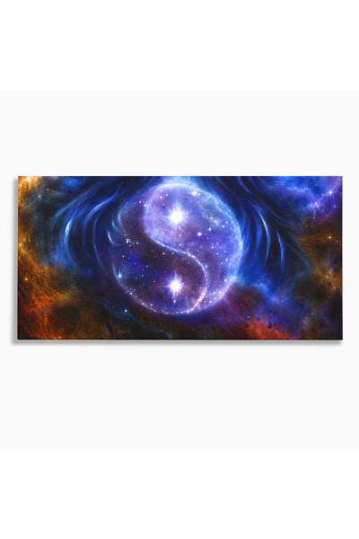 Luxcanva Tablou Canvas Universul Yin Yang 120x60 cm pe Sasiu Lemn Univers Yin...