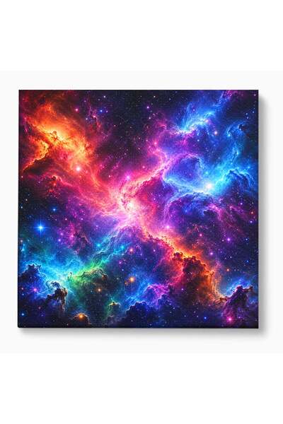 Luxcanva Tablou Canvas Nebuloasa Cosmica 100x100 cm pe Sasiu Lemn Spatiu Univ...