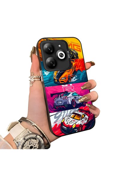 ucuc حافظة أنيقة لهاتف Infinix Smart 8/8 Pro/8 Plus GTR بتصميم سيارة سباق من ...