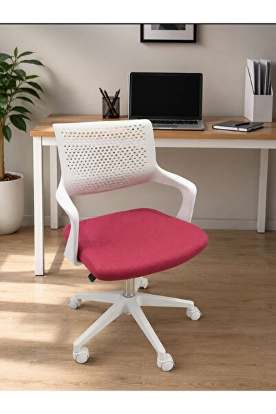 VİZYON SEPET Ergonomik Fileli Ofis Çalışma Koltuğu - Beyaz Çalışma Koltuğu, B...