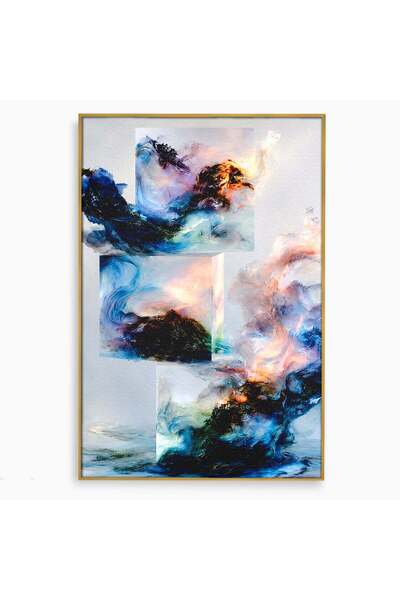 Luxcanva Tablou Canvas Vortex Abstract 40x60 cm cu Rama Auriu Abstract Vortex...