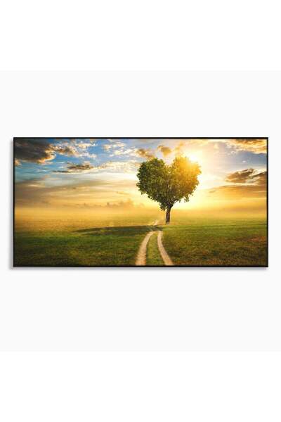 Luxcanva Tablou Canvas Drumul Spre Inima Naturii 100x50 cm cu Rama Negru Copa...