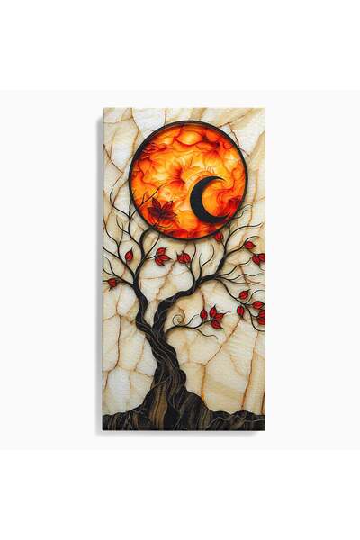 Luxcanva Tablou Canvas Luna Si Copacul Fermecat 60x120 cm pe Sasiu Lemn Copac...