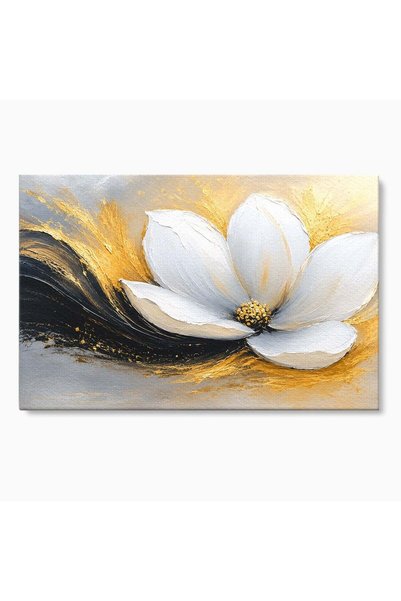 Luxcanva Tablou Canvas Adiere Aurie 120x80 cm pe Sasiu Lemn Floare Abstract Lux