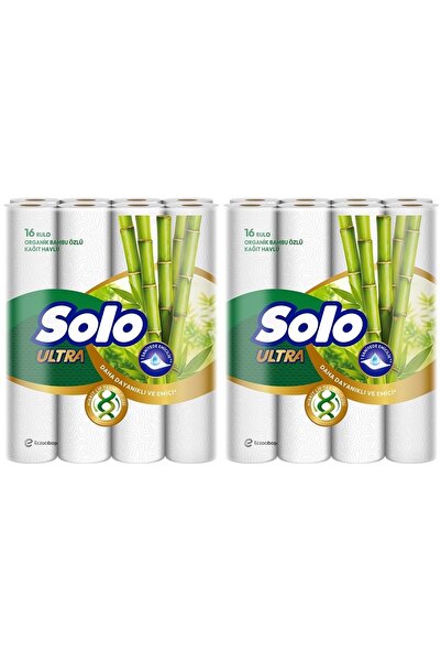 Solo Ultra Kağıt Havlu 32 Li Paket Rulo Organik Bambu ve Pamuk Özlü (Dev Ekon...