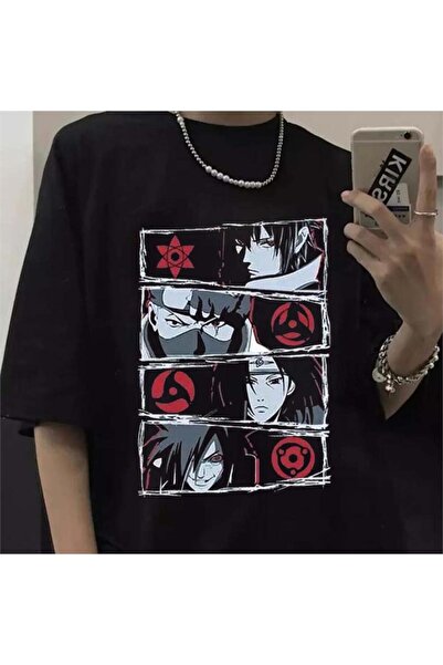 ARS Butik Anime Naruto : Characters and Symbols (Unisex) T-Shirt
