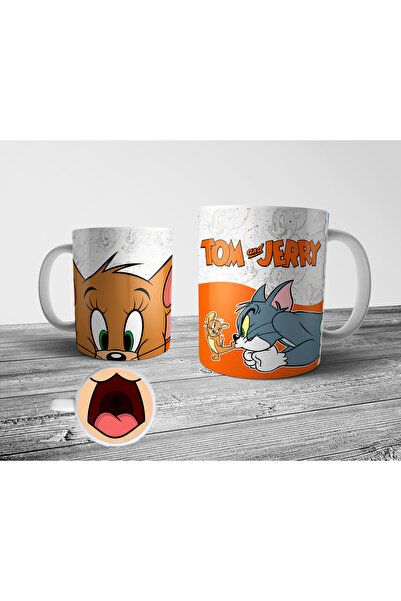 Pixxa Tom ve Jerry - Jerry Tabanı Ağız Desenli Kupa Bardak