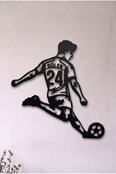 Arda Güler Efsane Futbolcular Serisi 3D Baskı Wall Art Duvar Dekoru - Taraftar Odası Dekorasyonu Siyah