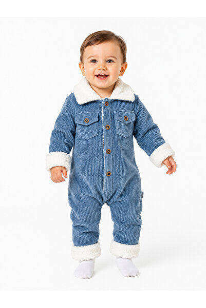 Chicsy Baby Tatlı Premium Çizgili Kadife İçi Peluşlu Welsoft Detaylı Düğmeli ...