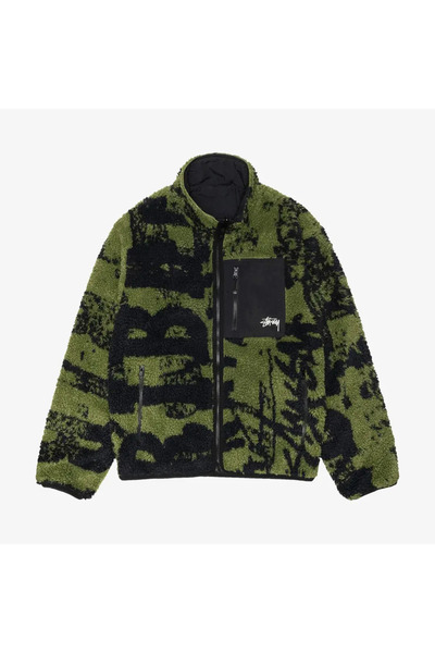 Stussy Sherpa Reversible Printed Jacket ‘Green’ Juststep