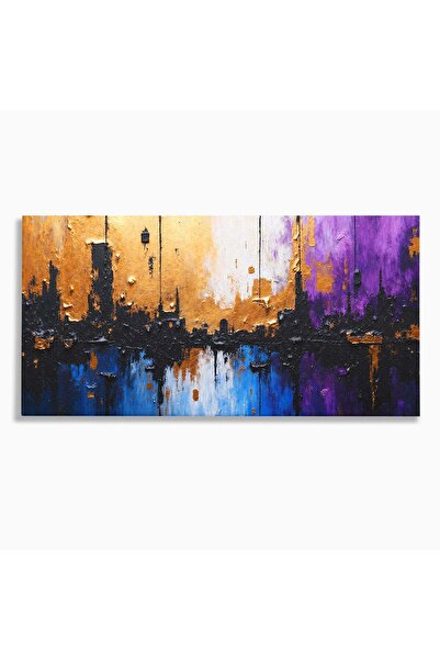 Luxcanva Tablou Canvas Orasul Abstract 100x50 cm pe Sasiu Lemn Oras Abstract ...