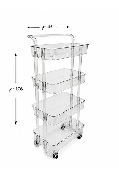 Binshihon Home Modern Style Transparent 4 Tier Acrylic Storage Organizer Roll...