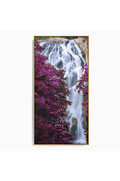 Luxcanva Tablou Canvas Cascada Magica 50x100 cm cu Rama Auriu Cascada Natura ...