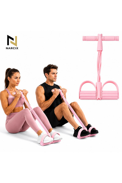 NARCIX Banda Elastica Fitness cu Pedale si 6 Tuburi de Rezistenta, NARCIX®, E...