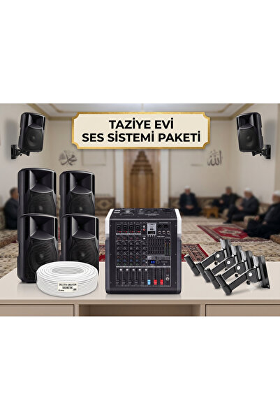 Best Profesyonel Taziye Evi Ses Sistemi Paketi - 4 Hoparlörlü Komple Set (Amf...