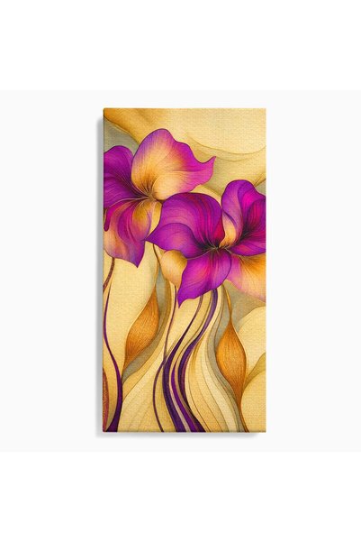 Luxcanva Tablou Canvas Flori De Pasiune 60x120 cm pe Sasiu Lemn Flori Abstrac...