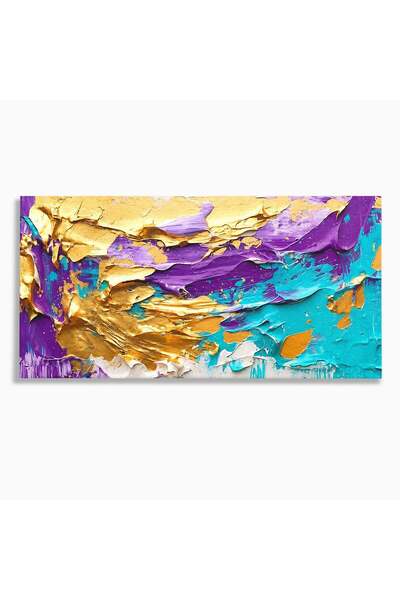 Luxcanva Tablou Canvas Abstractie Aurie 120x60 cm pe Sasiu Lemn Abstract Arta...