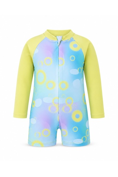 Ozmoz By Mukadder Özden +50 UV Protective Long Sleeve Little Boy Swimsuit Jum...