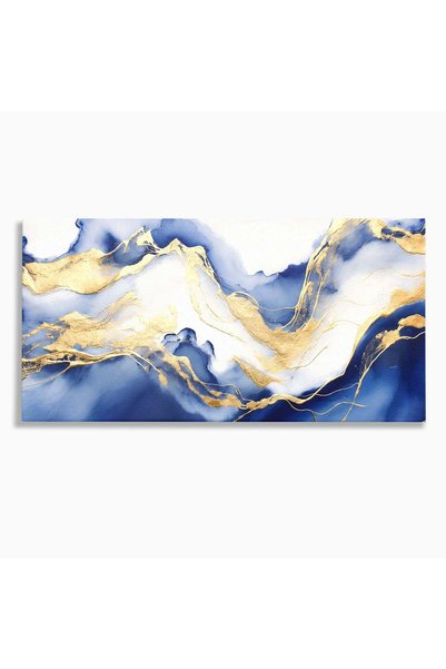 Luxcanva Tablou Canvas Valuri Abstracte 140x70 cm pe Sasiu Lemn Valuri Abstra...