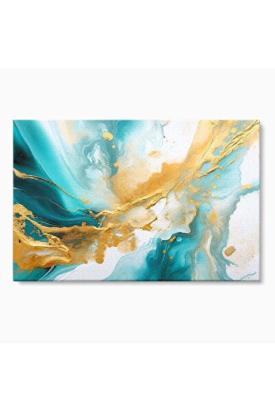 Luxcanva Tablou Canvas Flux De Aur 60x40 cm pe Sasiu Lemn Abstract Arta Modern
